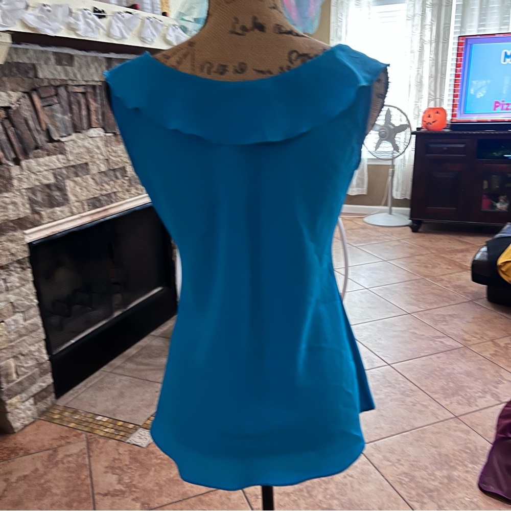 Banana Republic Vibrant Blue Tie-Front Blouse - Picture 2 of 4